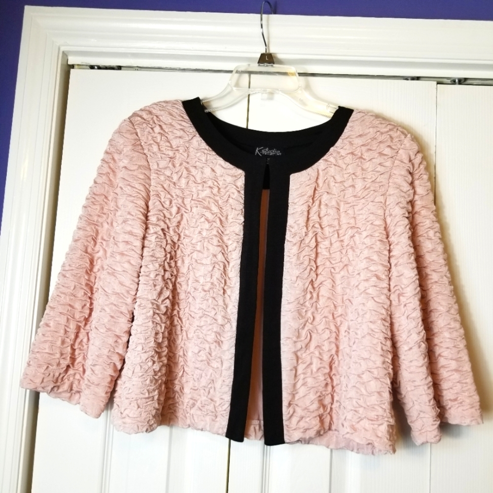 K Studio Collection Long Sleeve Crinkle Shrug Short Jacket